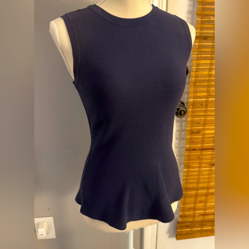 Ann Taylor Navy Fitted Sleeveless Top